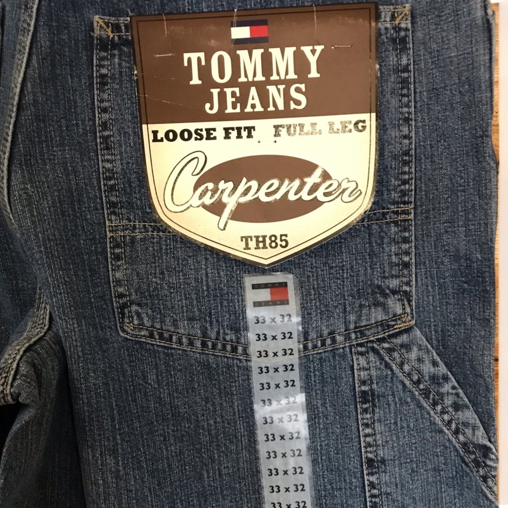 VTG 2003 Men 35x32 Tommy Hilfiger Carpenter‎ Jeans  Baggy Wide Leg Skater Y2K - Picture 2 of 9